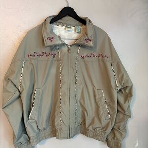 Vintage Prince Sportswear Embroidered Windbreaker Jacket Woman’s Large 90’s